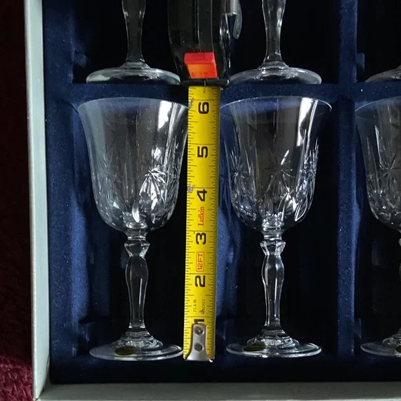 Vintage early 1980s JG Durand Set of 6 Port Wine Glasses in Box Never Used - Picture 7 of 8